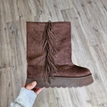 Pantubota café con flecos